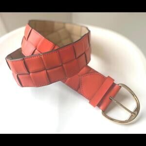 Michael Kors Woven Leather Belt / Beautiful Orange / Small/Medium / NWOT